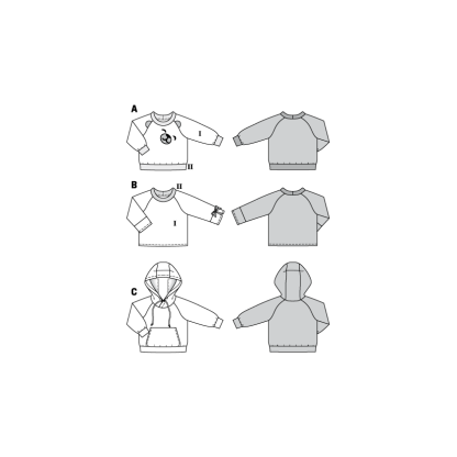 Patron Burda 9308 - Sweat-shirt hoodie 2