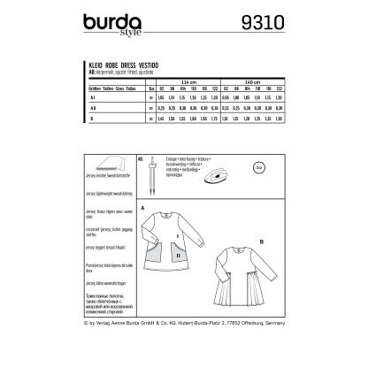 Patron Burda 9310 - Robes avec poches 2