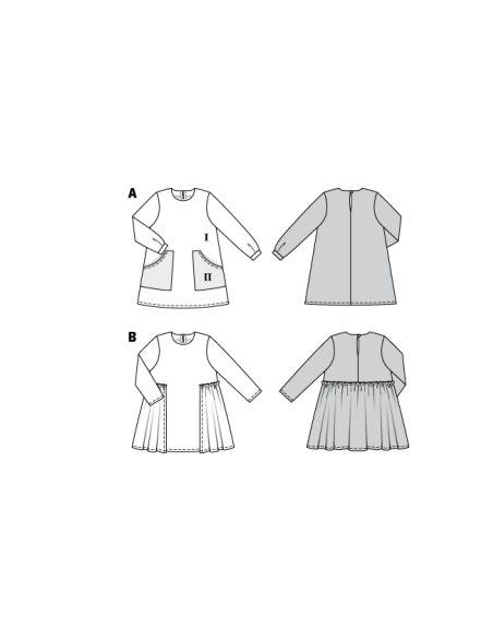 Patron Burda 9310 - Robes avec poches