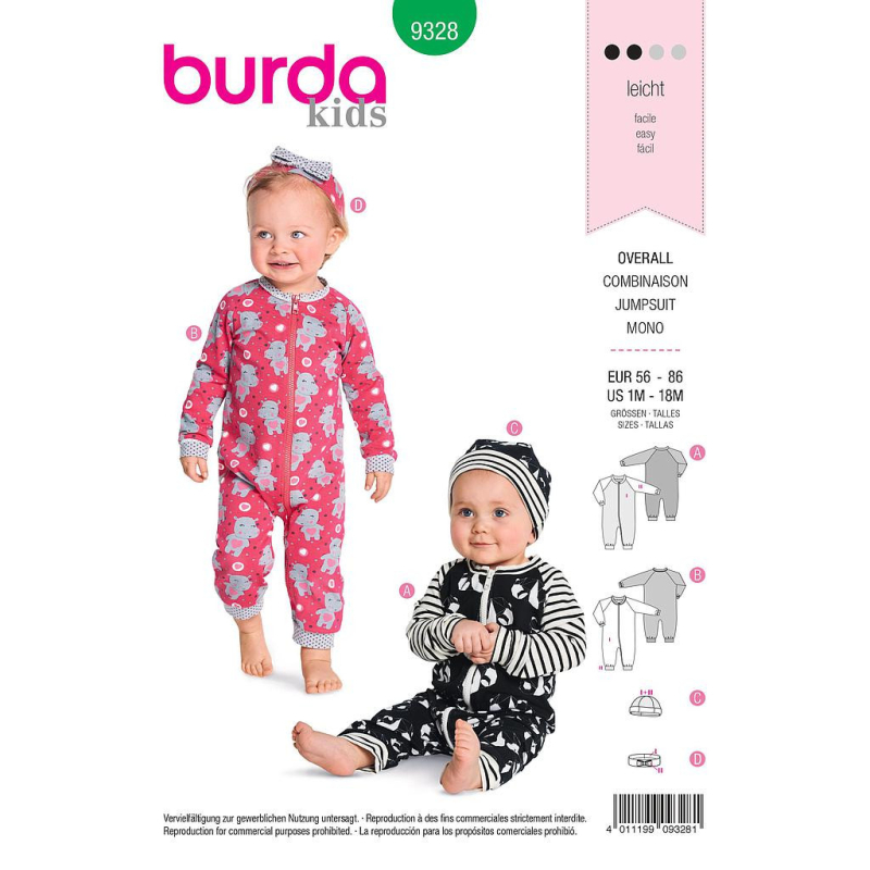 Patron Burda - 9328 Ensemble pour bébés