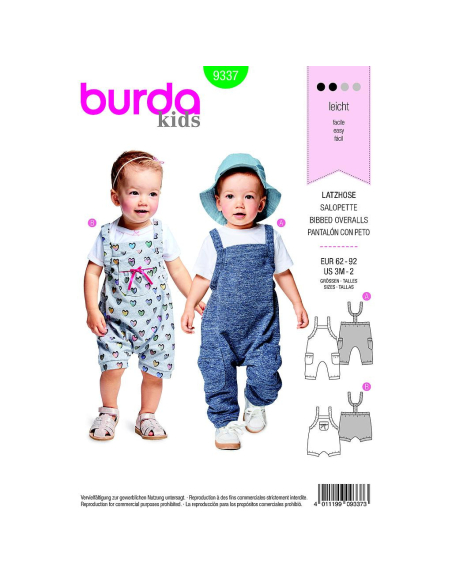 Patron Burda Kids 9337 - Salopette
