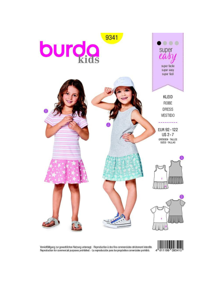 Patron Burda Kids 9341 - Robe