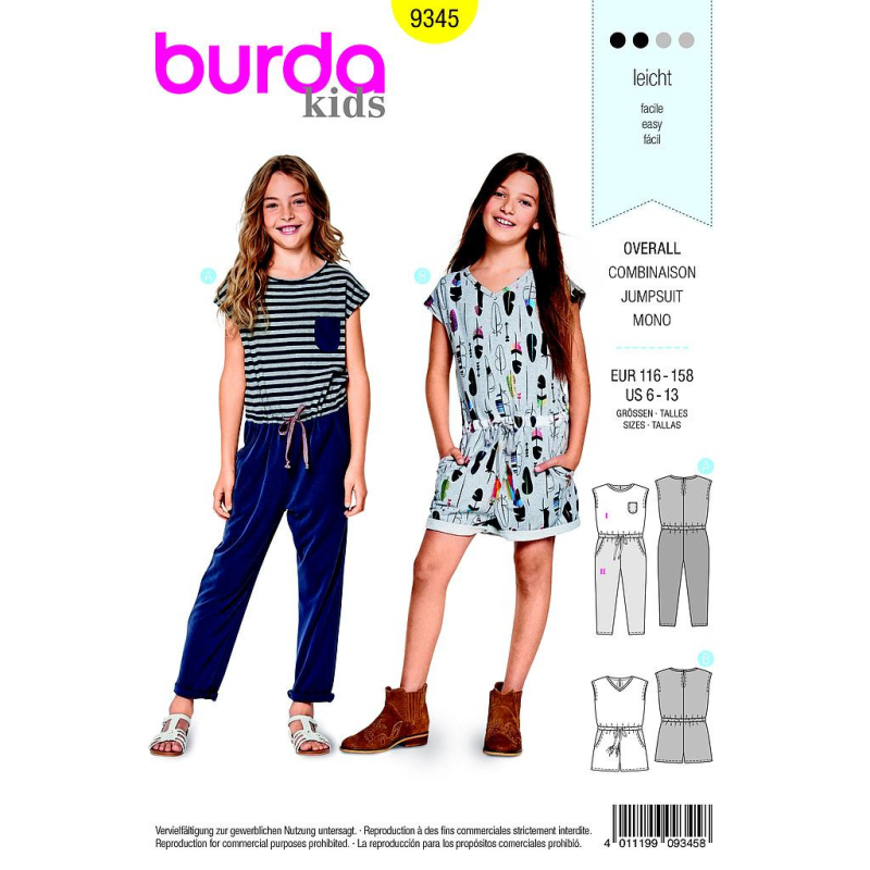 Patron Burda Kids -  9345 Combinaison