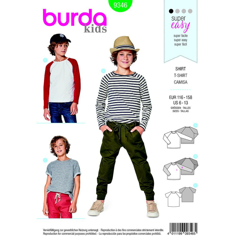Patron Burda Kids 9346 - T shirt