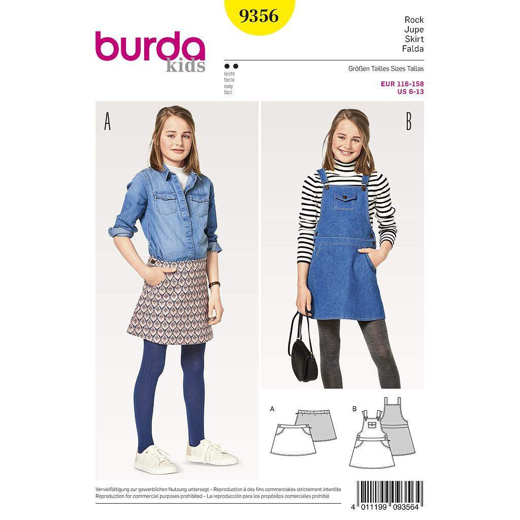 Patron Burda Kids 9356 - Jupe et salopette