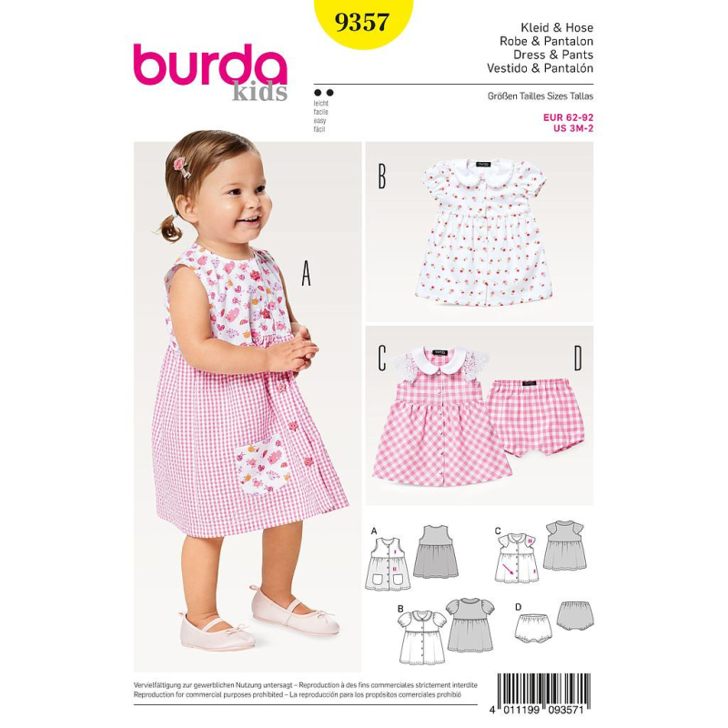 Patron Burda Kids 9357 - Robe et pantalon
