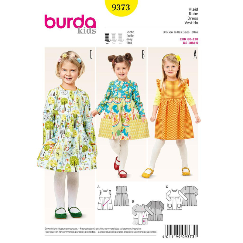 Patron Burda Kids 9373 - Robe