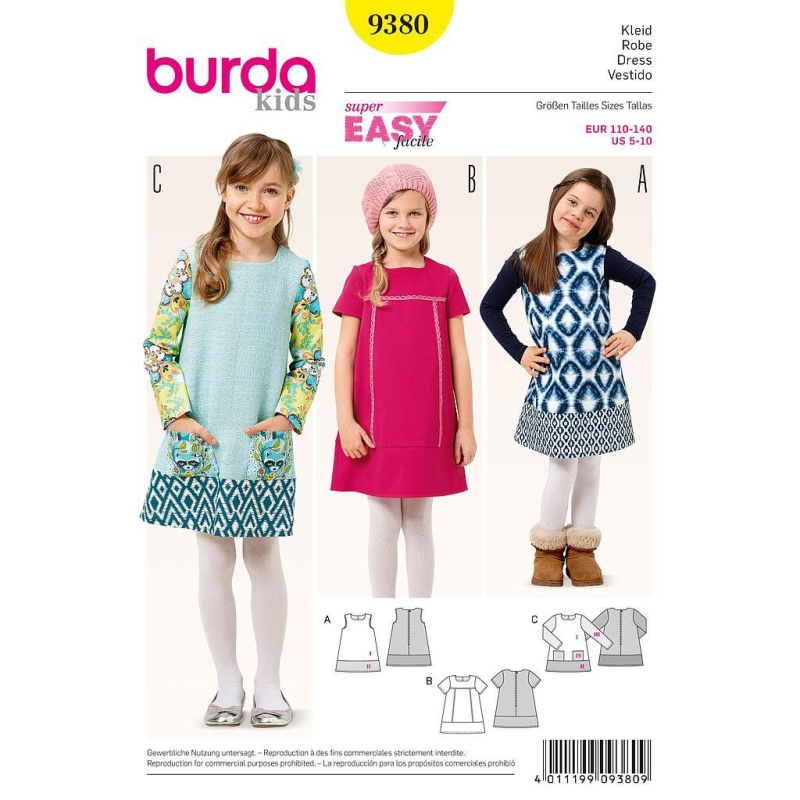 Patron Burda Kids 9380 - Robe