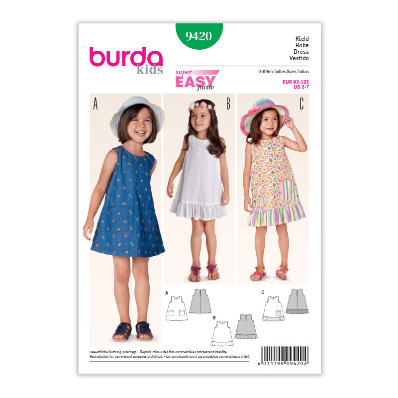 Patron Burda 9420 - Kids Robe