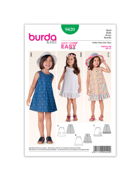 Patron Burda 9420 - Kids Robe