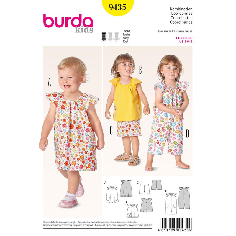 Patron Burda 9435 - Kids Coordonnés