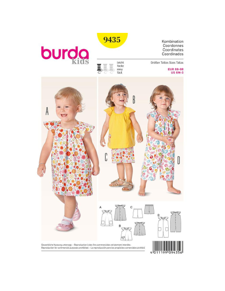 Patron Burda 9435 - Kids Coordonnés