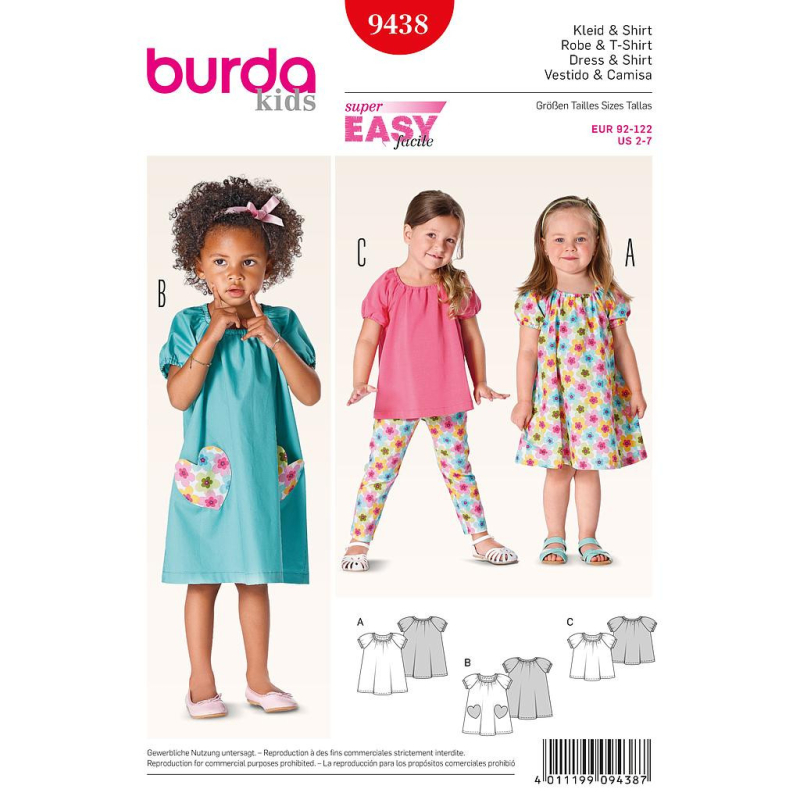 Patron N°9438 - Burda kids : Robe et t-shirt