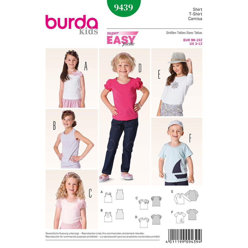Patron Burda 9439 - Kids T-Shirt