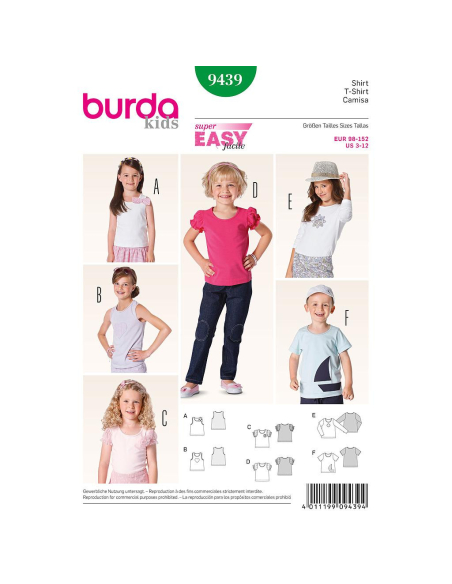 Patron Burda 9439 - Kids T-Shirt