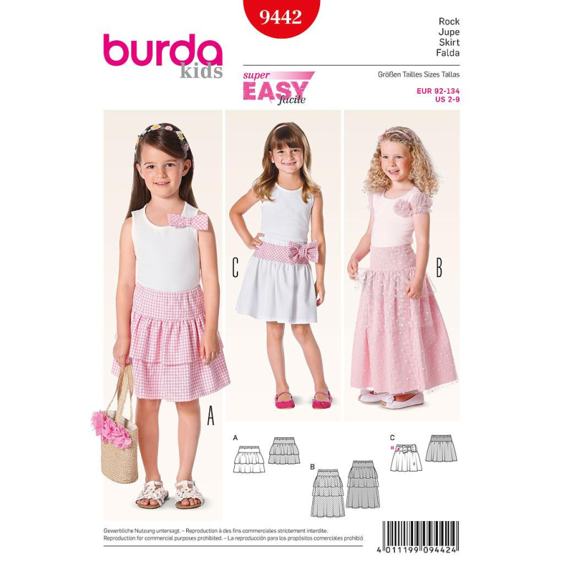 Patron Burda 9442 - Kids Jupe