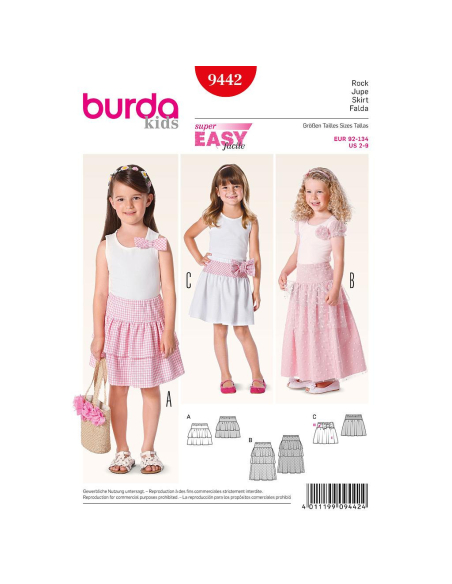 Patron Burda 9442 - Kids Jupe