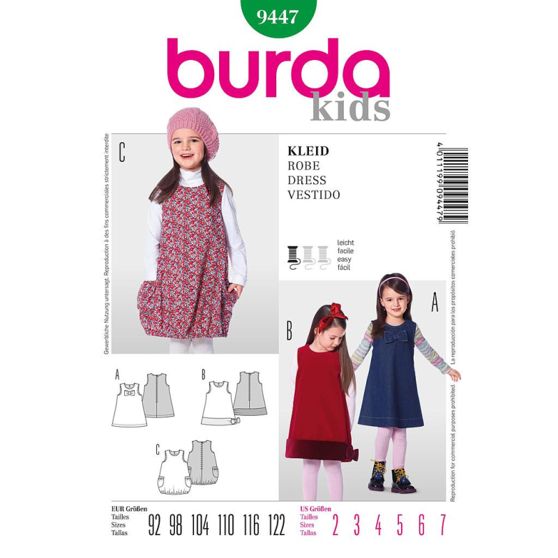 Patron Burda 9447 - Kids Robe
