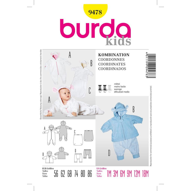Patron N°9478 - Burda Kids: Coordonnés