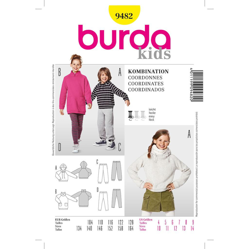 Patron N°9482 Burda kids : Coordonnés