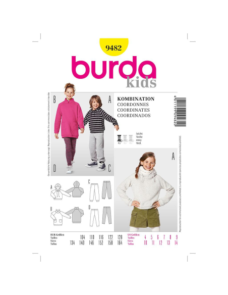 Patron N°9482 Burda kids : Coordonnés