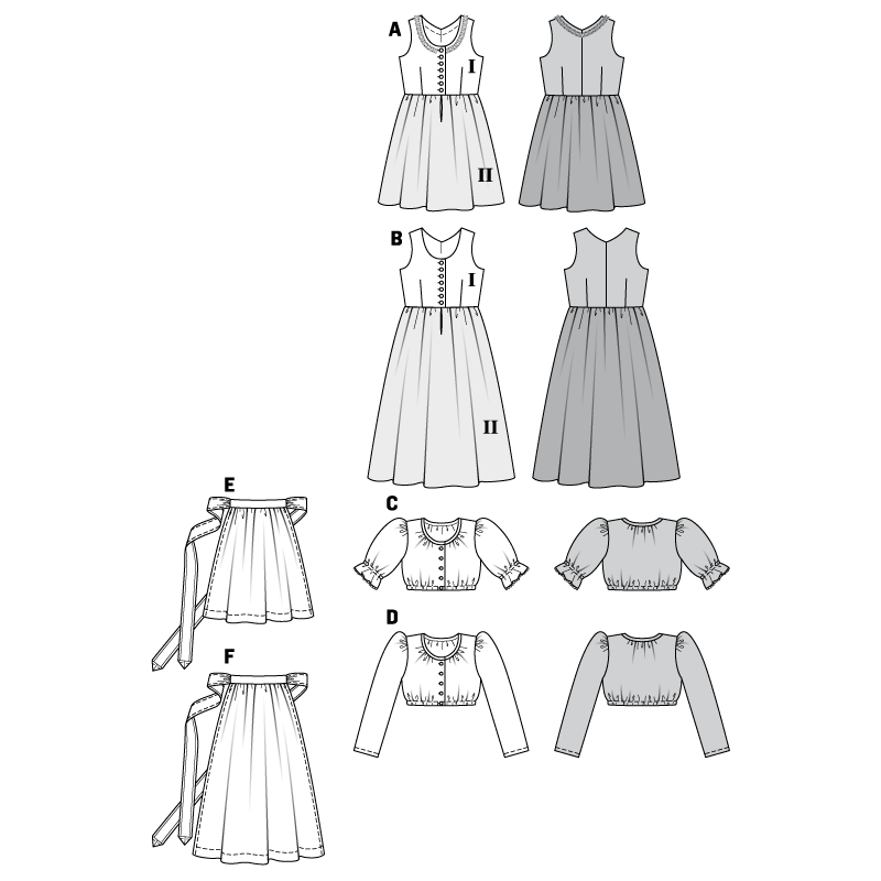 Patron Burda 9509 - Kids Robe folklore