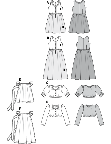 Patron Burda 9509 - Kids Robe folklore