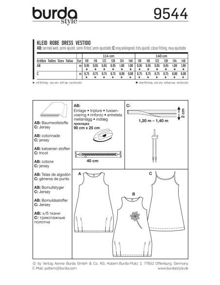 Patron Burda 9544 - Kids Robe