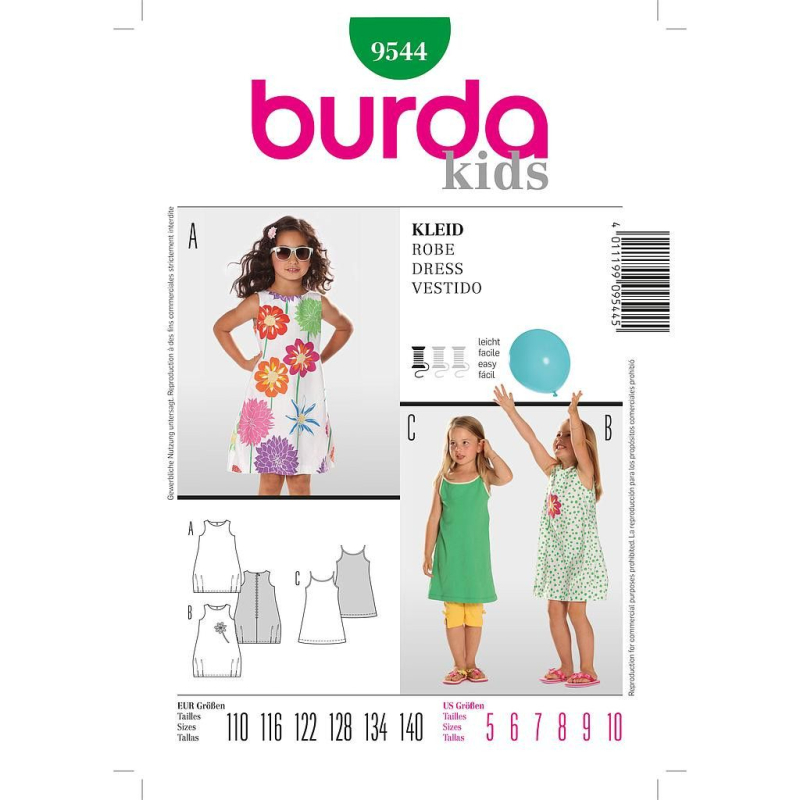 Patron Burda 9544 - Kids Robe