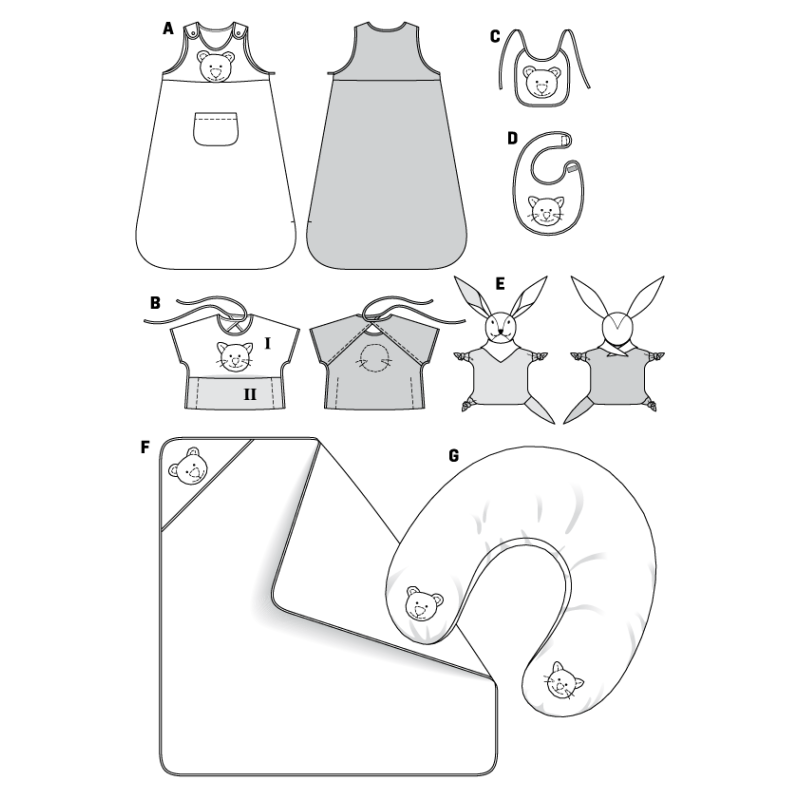 Patron Burda 9635 - Kids Accessoires bébé