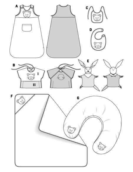 Patron Burda 9635 - Kids Accessoires bébé