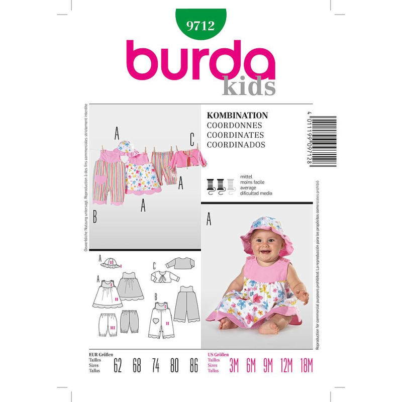Patron Burda 9712 - Kids Ensemble