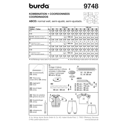 Patron Burda 9748 - Kids Ensemble 2