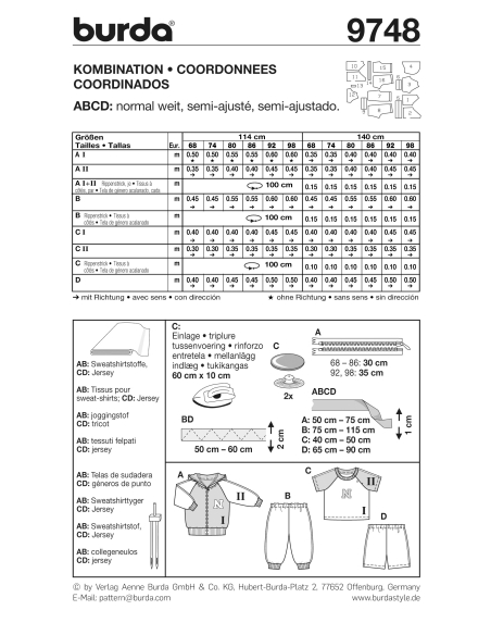 Patron Burda 9748 - Kids Ensemble