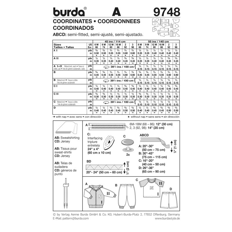 Patron Burda 9748 - Kids Ensemble