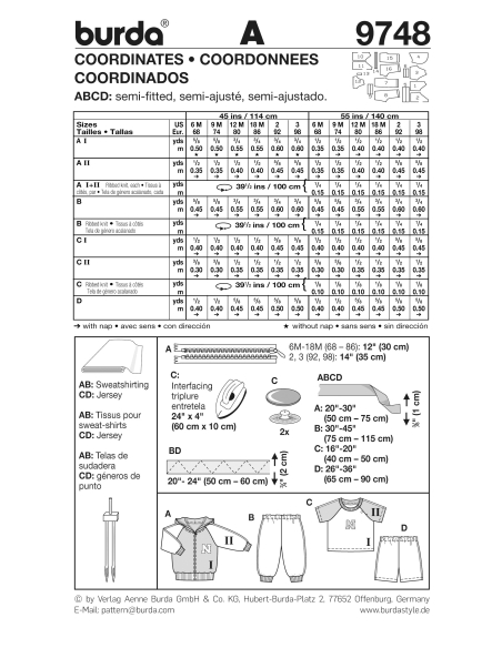 Patron Burda 9748 - Kids Ensemble