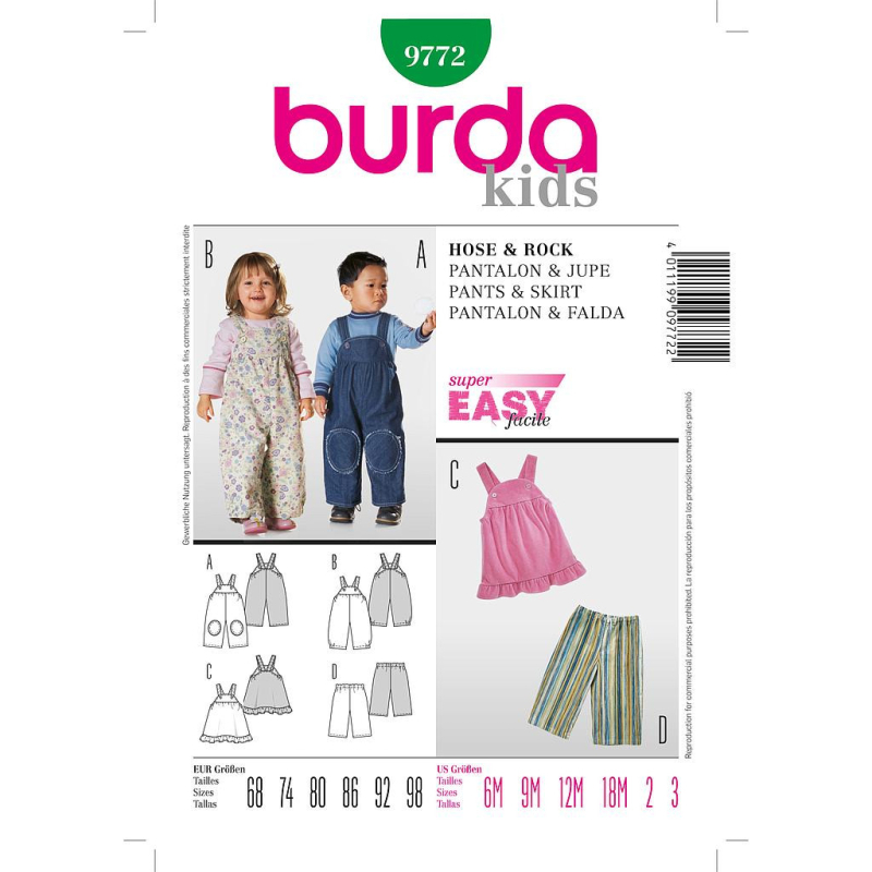 Patron N°9772 Burda kids - Pantalon et jupe