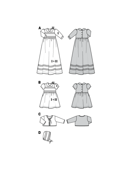 Patron Burda 9804 - Kids Robe de baptême