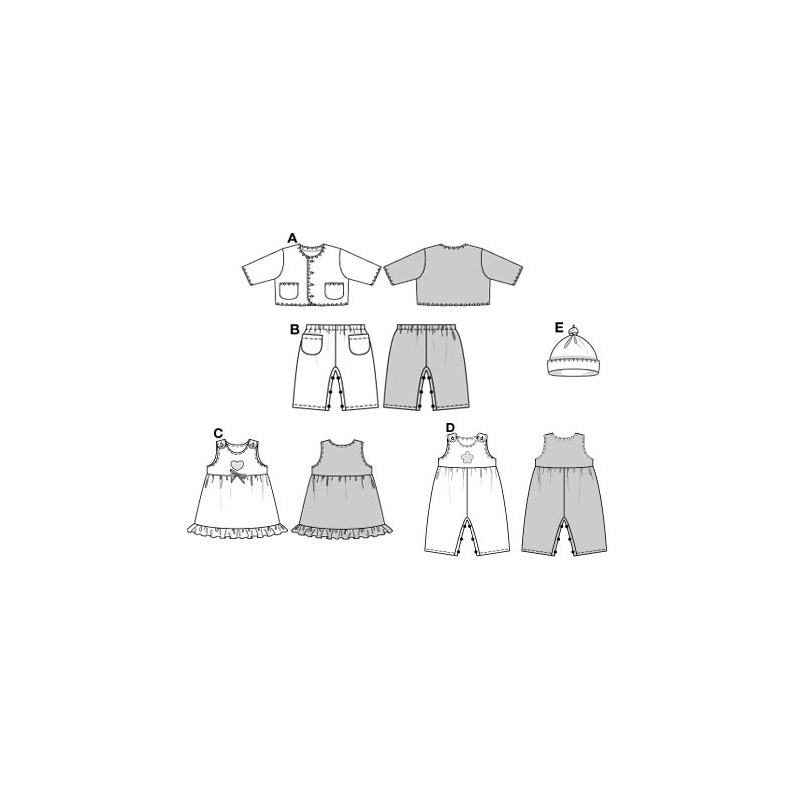 Patron Burda 9831 - Ensemble Bébé