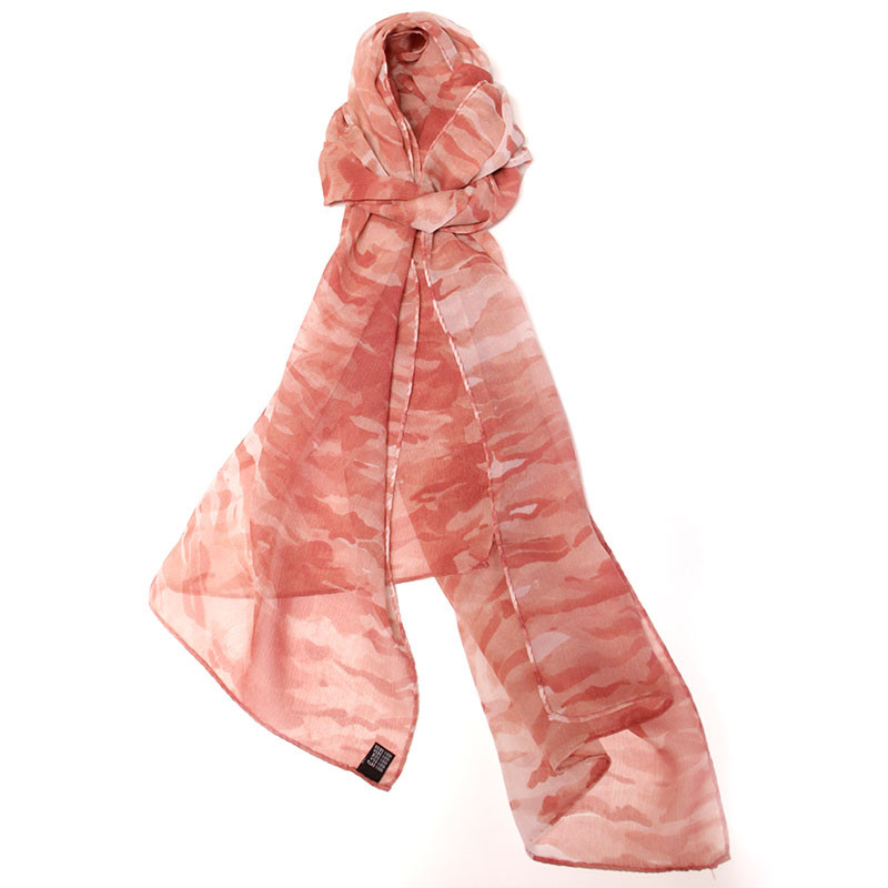 Foulard 100% soie - Waves vieux rose