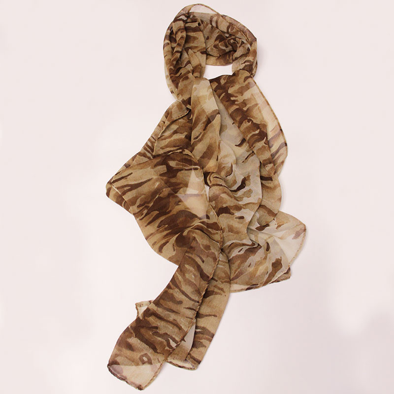 Foulard 100% soie - Waves marron