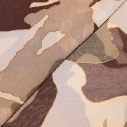 Foulard 100% soie - Fantaisie abstrait multicolore kaki 2