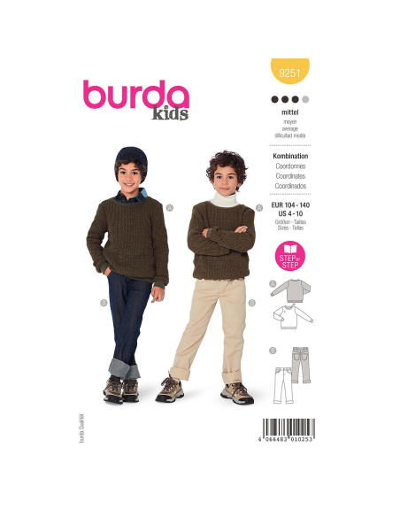 Patron Burda 9251 - Ensemble pull et pantalon douillets