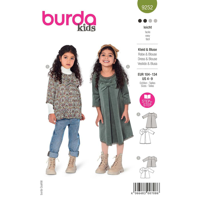 Patron Burda 9252 - Robe & blouse évasées
