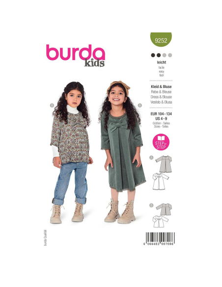 Patron Burda 9252 - Robe & blouse évasées