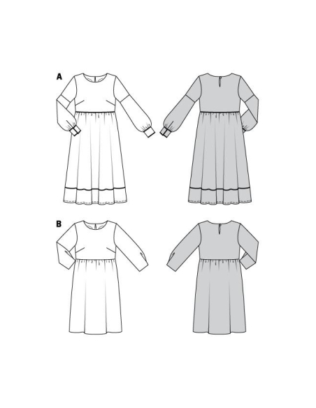 Patron Burda 5948 - Robe taille haute et encolure ronde