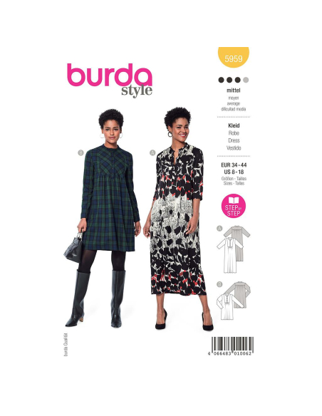 Patron Burda 5959 - Robes de différentes longueurs
