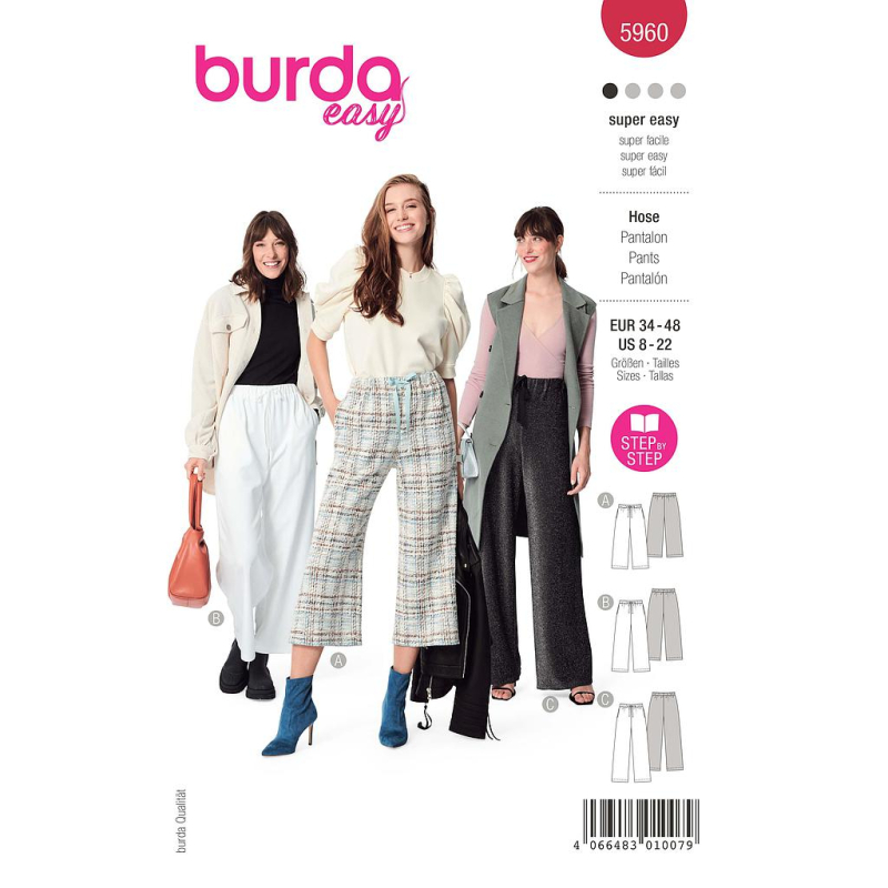 Patron Burda 5960 - Pantalon ultra pratique avec coupe droite