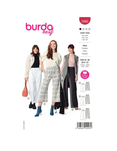 Patron Burda 5960 - Pantalon ultra pratique avec coupe droite