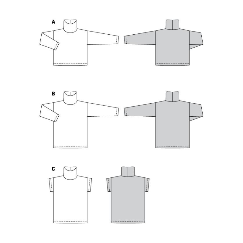 Patron Burda 5963 - Pull à col roulé avec variations